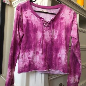 Pink tie-dye top